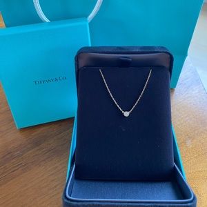 Tiffany diamond necklace 16 inch .12 diamond Gold chain